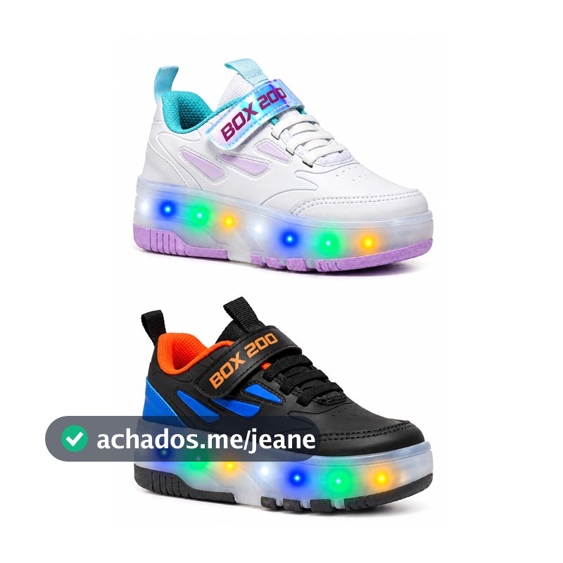 Tênis Patins Led Infantil 2 Rodinhas Menino Menina Skate