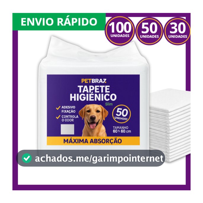 Tapete Higiênico Para Cães 60x60 Descartável Super Absorvente Fralda Pet Xixi Cachorro Gato Kit