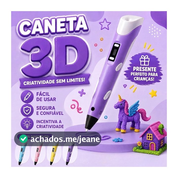Caneta 3D Infantil e Adulto com Filamentos Kit de Desenho 3D DIY Maquinas