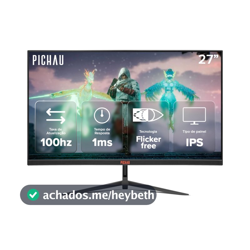 Monitor Gamer Pichau Athen V3S, 27 Pol, IPS, FHD, 1ms, 100Hz, HDMI/VGA, PG-ATH27V3S-BL02
