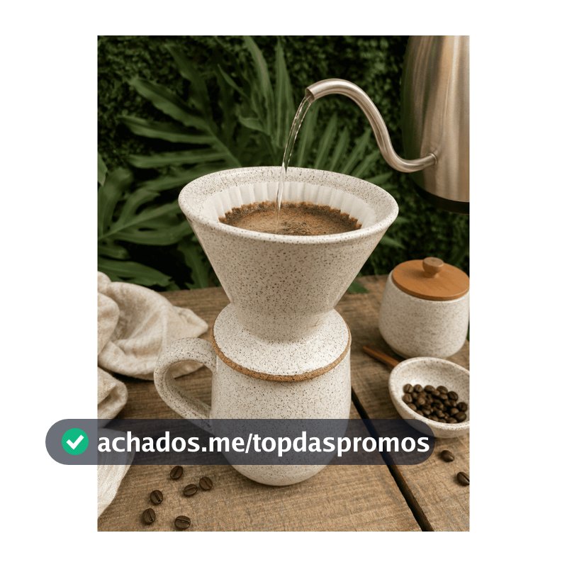 Kit Café Porta Filtro 102 e Caneca 400ml Em Cerâmica Artesanal
