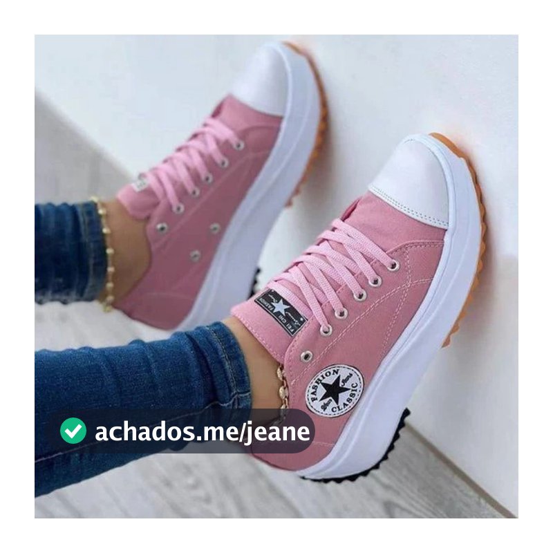 Tenis Feminino Plataforma Estrela Star Blogueirinha Run 2.0 Super Leve