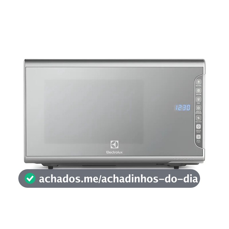 MICROONDAS ELECTROLUX 31L INOX 127V ESPELHADO 1600W E FUNÇÃO TIRA ODOR