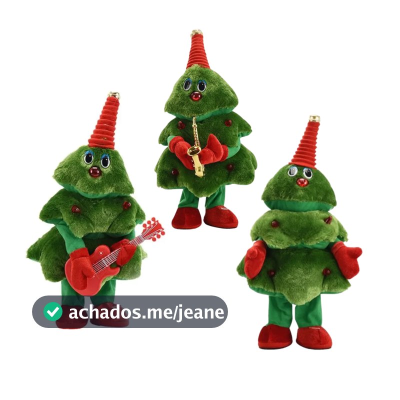 Arvore Natal Pelucia Dancante Musical Com Luz Repete o que voce Fala
