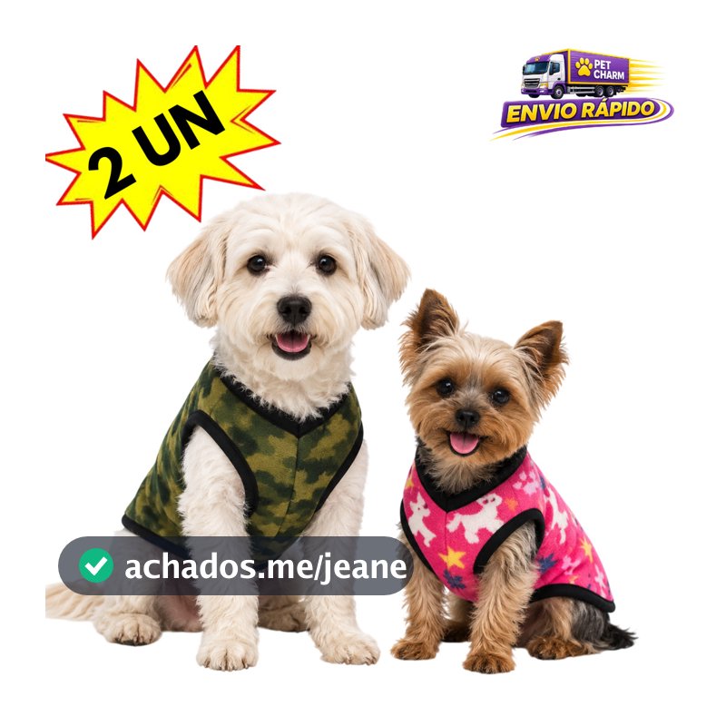 Kit 2 Roupinha Para Cachorro Inverno Pequena Média e Grande Porte Roupa Pet Frio
