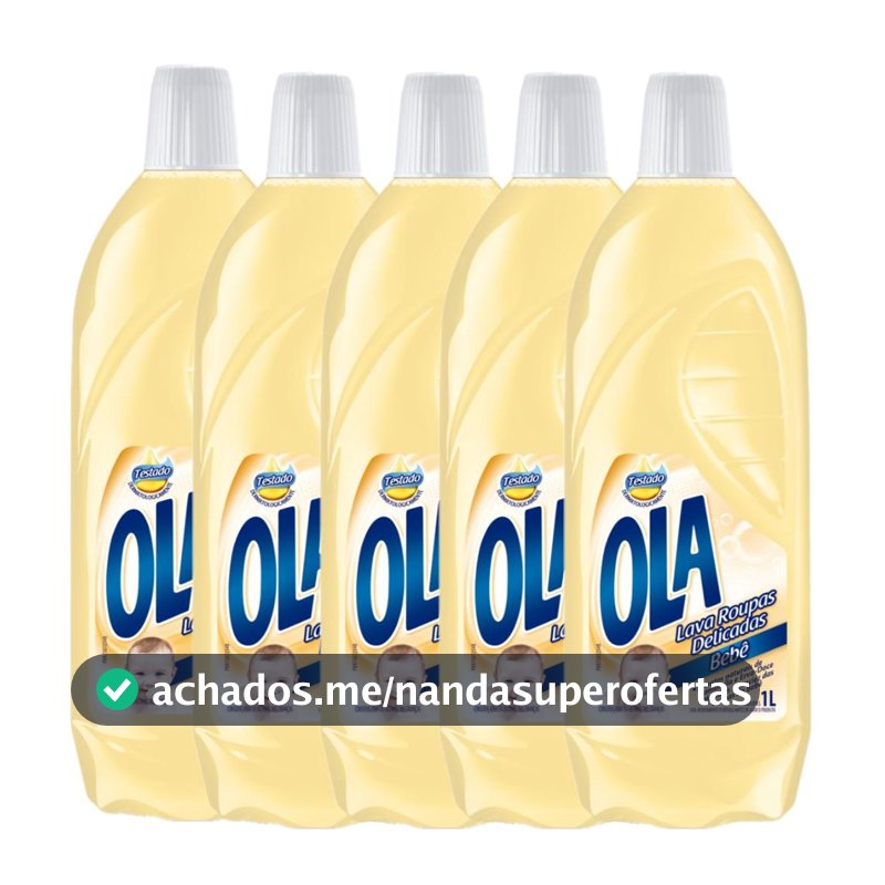 Kit com 5 Lava Roupas Ola Bebê 1L Cada