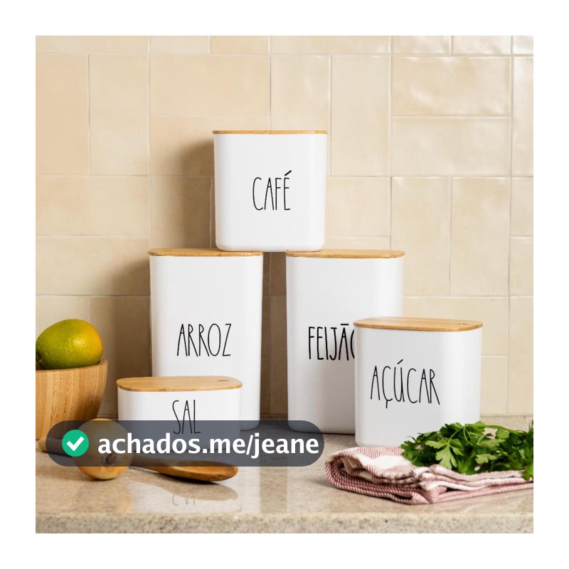 POTE HERMÉTICO WHITE E BAMBU