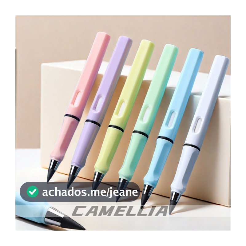Kit de 6 Peças Lápis Infinito Tecnológico Sem Apontar e Apagável