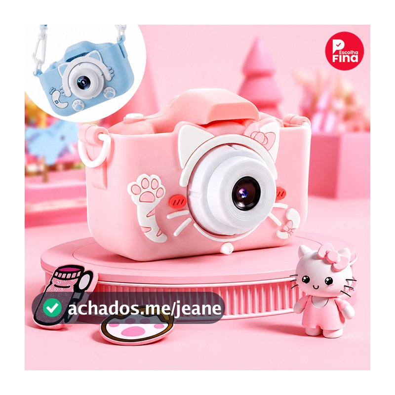 Câmera Infantil Mini Recarregável com Capa, Função de Jogos, Tirar Fotos e Gravar Vídeos