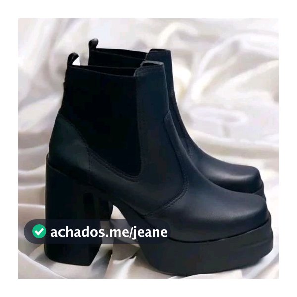Bota Feminina Salto Bloco Alto Coturno Calce Fácil Meia Pata 9CM Confortável  KALLYS 3628