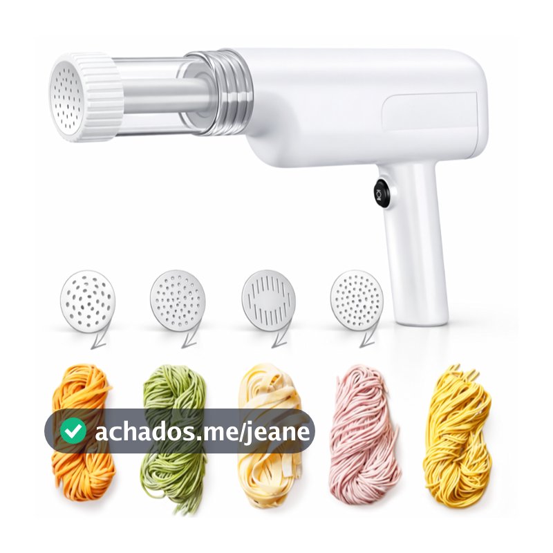 Maquina De Fazer Macarrão Elétrica Portátil 5 Modos Italiano Premium