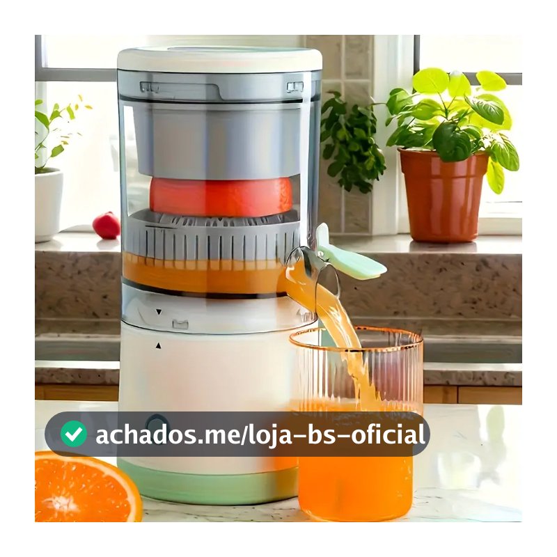 Espremedor Elétrico de Frutas Laranja e Limão para Sucos Recarregável USB
