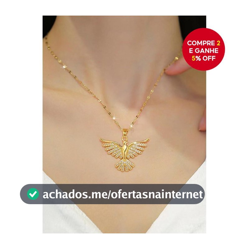 Colar Luxuoso De Aço Inoxidável Phoenix Pingente Design Elegante Para Mulheres Sem Caixa