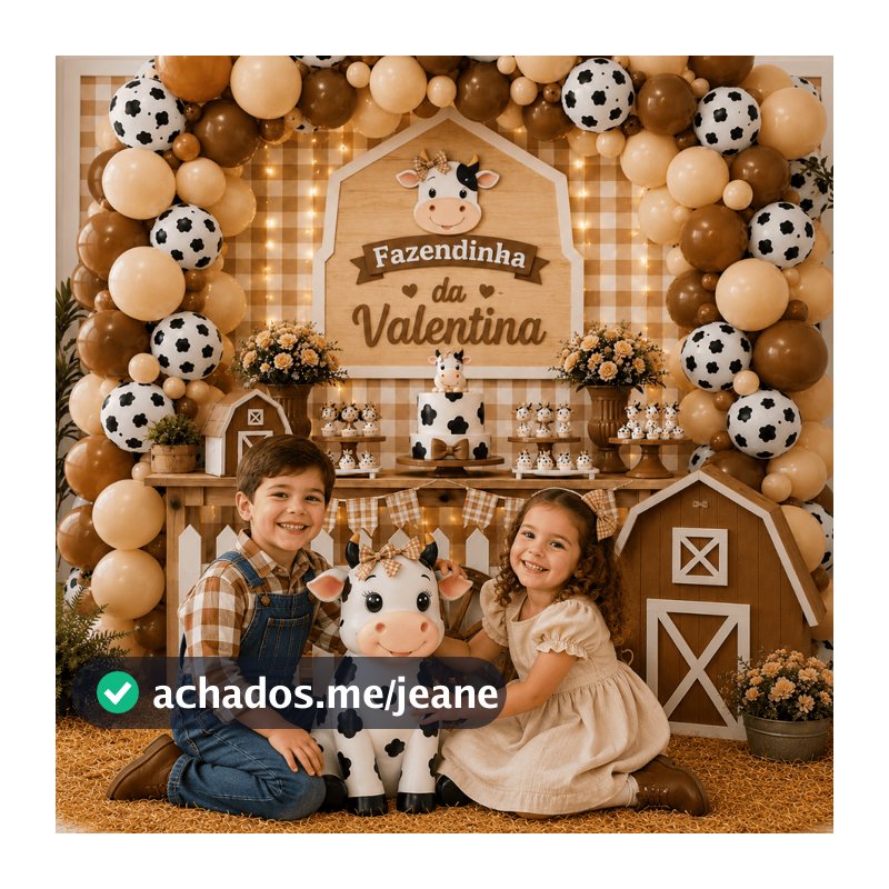 Kit Bexiga Balão Decoração Fazendinha Vaquinha 60 Unidades