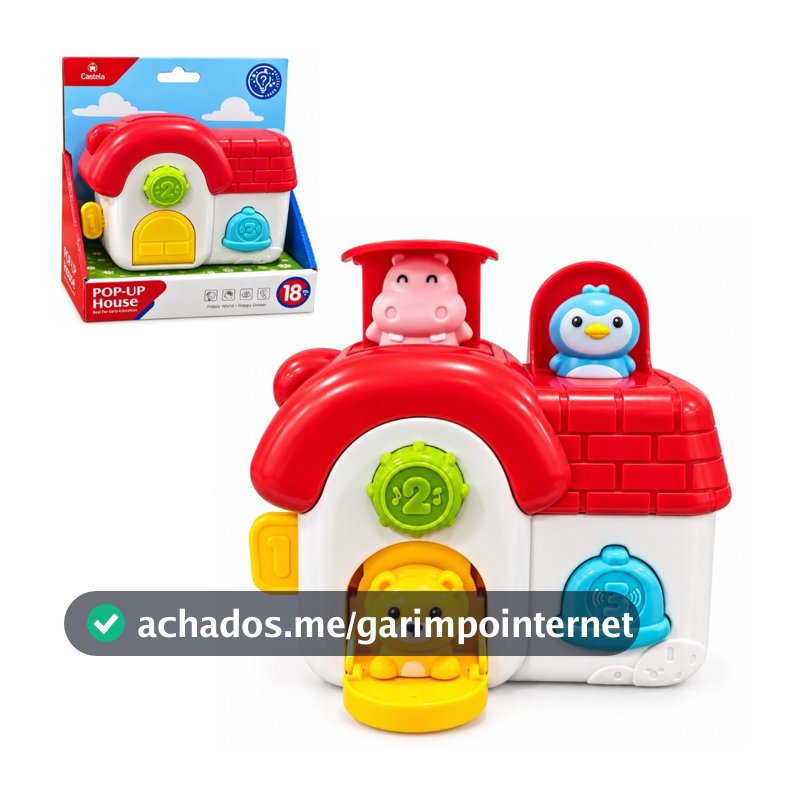 Brinquedo Casinha Esconde Esconde Infantil com Animaizinhos Interativos Educativo Para Bebês - Castela