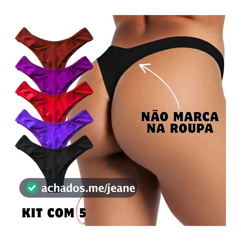 Kit 5 Calcinhas Fio Duplo Levanta Bumbum NÃO MARCA