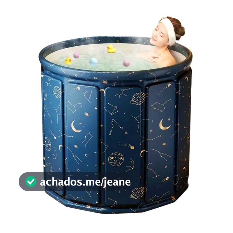 Banheira Dobrável SPA Adulto Portátil 70cm 254 Litros Ofurô Reforçado com Drenagem Rápida