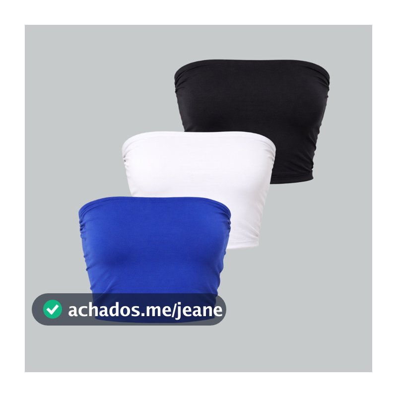Kit 3 Cropped tube  Top Tomara que Caia feminino 015