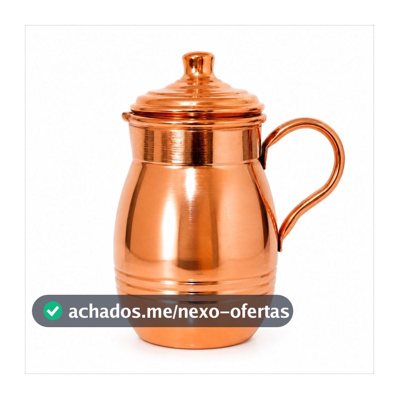 Jarra de Cobre Puro 800ml Multiuso Moringa Bule Ayurveda