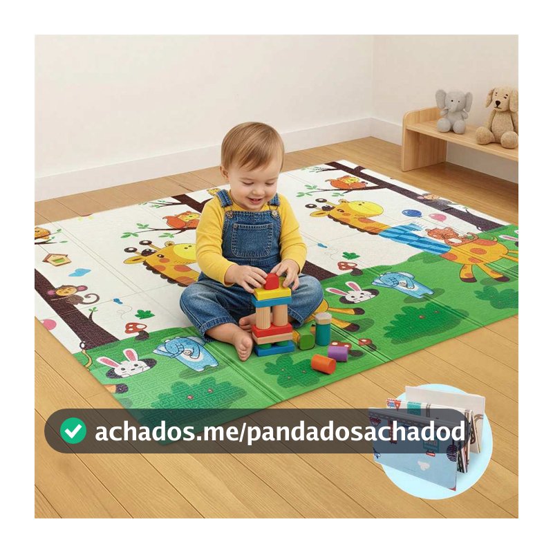 Tapete Infantil Emborrachado Tatame de Atividades Dobrável Térmico Impermeável Confortável para Bebê