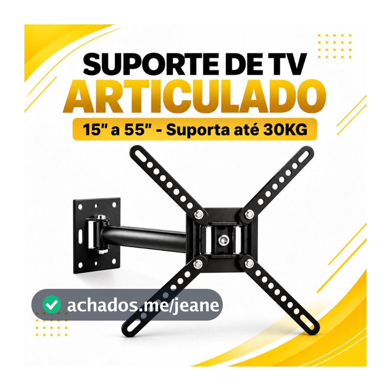 Suporte Articulado TV 15 a 55 Polegadas Universal Até 30kg Giro 180° VESA 400x400
