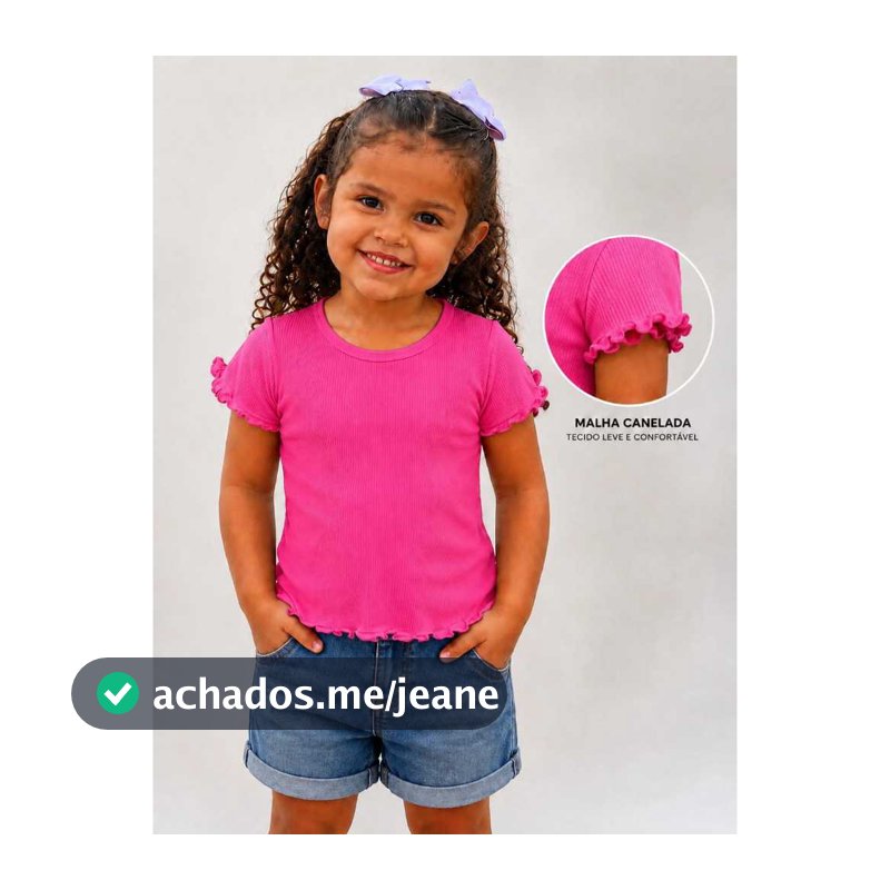 Blusa Manga Curta Infantil Menina 2 ao 10