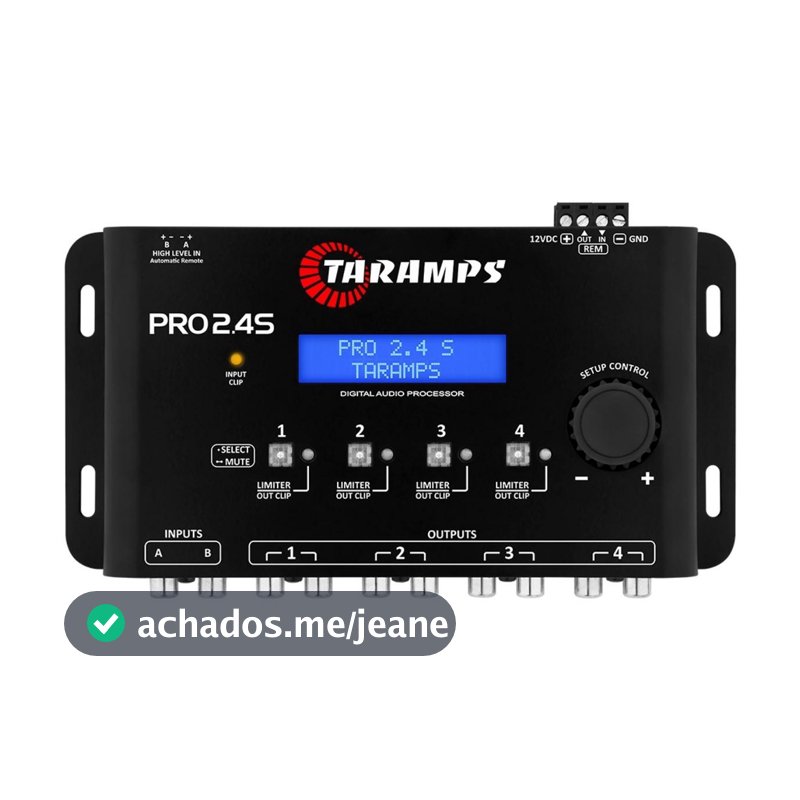 Processador de Audio Taramps Pro 2.4s Equalizador Crossover Limiter 4 canais Pro2.4