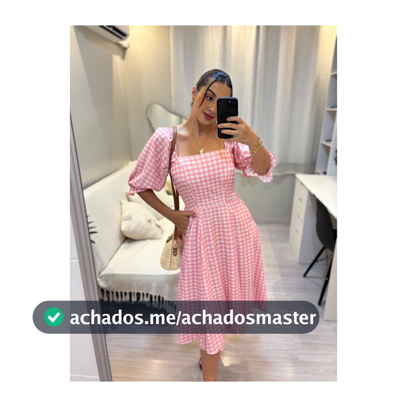 Vestido Heloisa - Xadrez Rosa