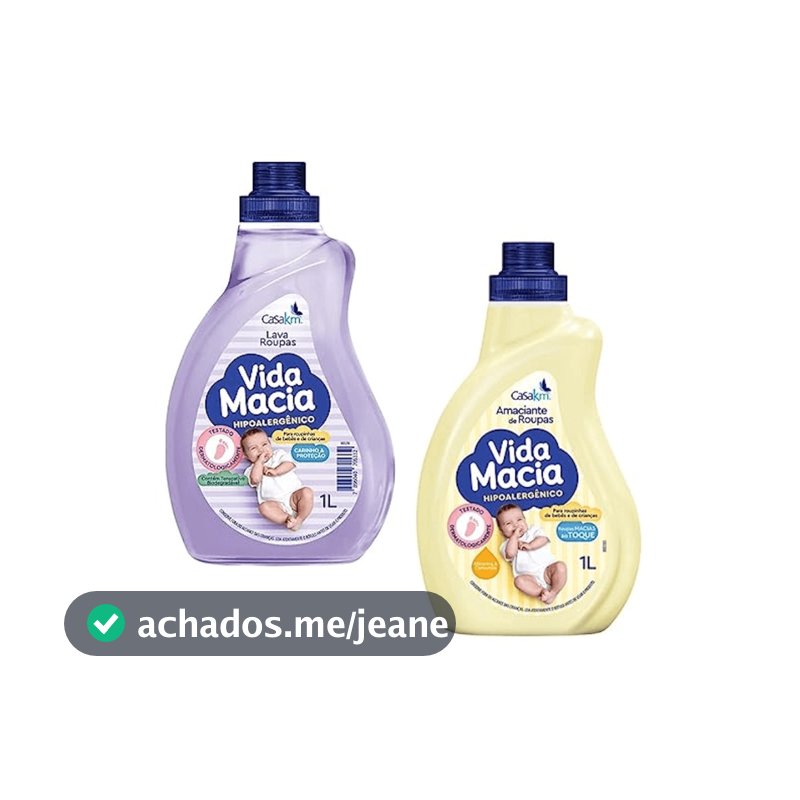 KIT VIDA MACIA LAVA ROUPAS 1L E AMACIANTE 1L