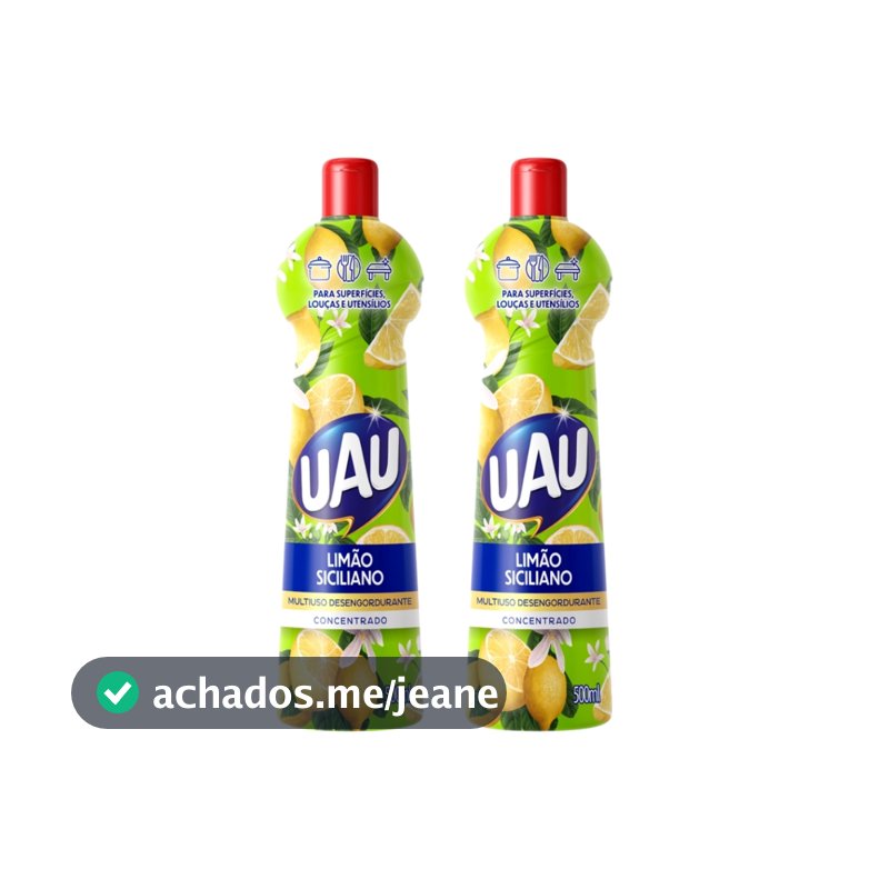 Kit 2un Multiuso 500ml Limão Siciliano Uau Superfícies e Utensílios