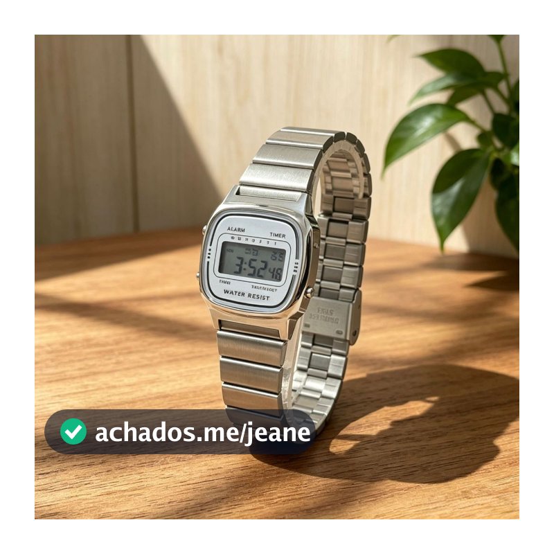 1. Relógio Digital Vintage Feminino Masculino - Pulseira de Aço Inoxidável, À Prova de Respingos, Com Alarme e Lume Notu