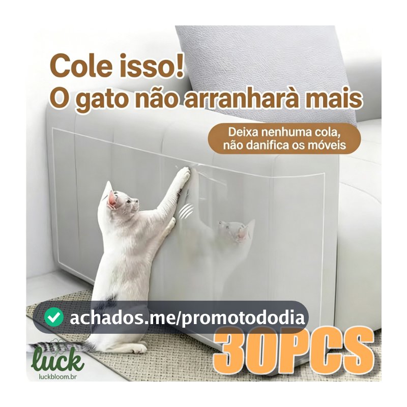 Kit 30 Peças Protetor Sofá Gato Transparente Anti Arranhões Adesivo Flexível para Cantos - Película Proteção Móveis