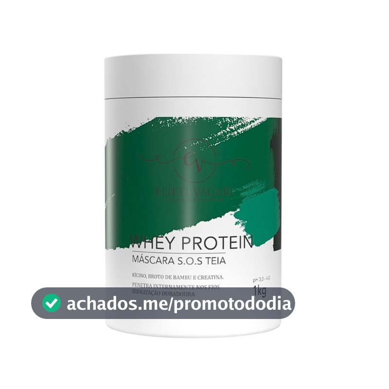 Máscara Hidratação Whey Protein S.O.S Teia 1KG - Rícino, Broto de Bambu, Creatina - Elieti Vacari