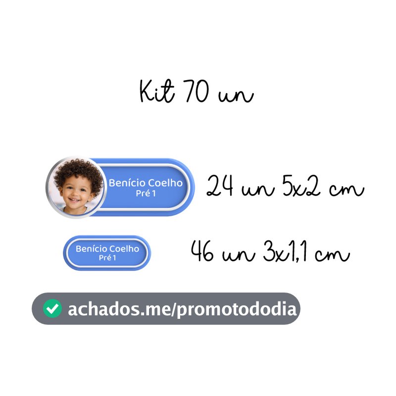 Kit de Etiquetas Personalizadas 70 unidades - Berçário - Material escolar - Volta às aulas Adesivo Escolar