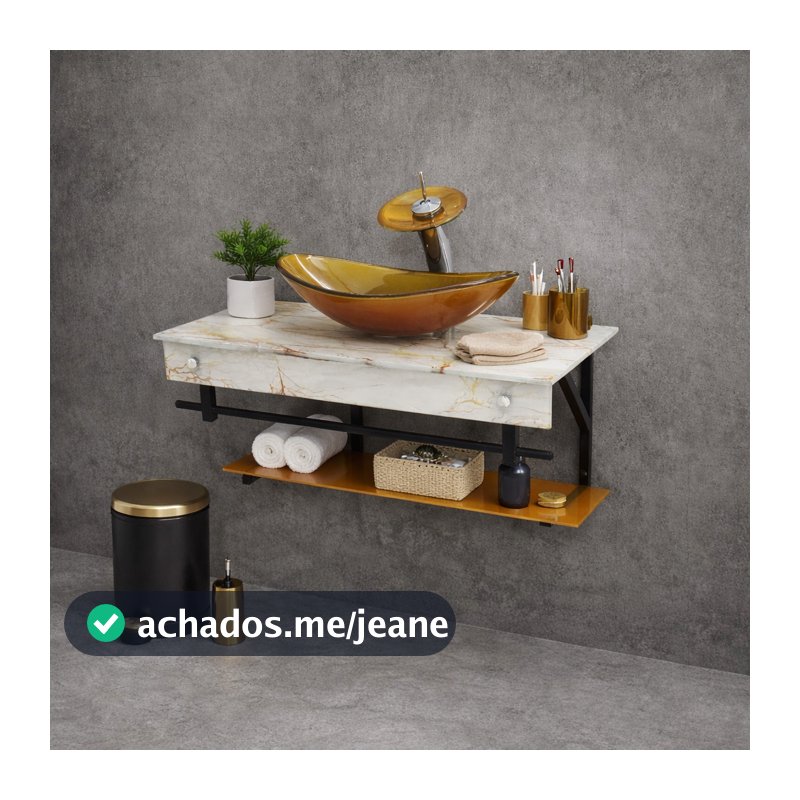 Gabinete De Vidro 60cm Slim Apx Com Cuba Oval Cores Variadas