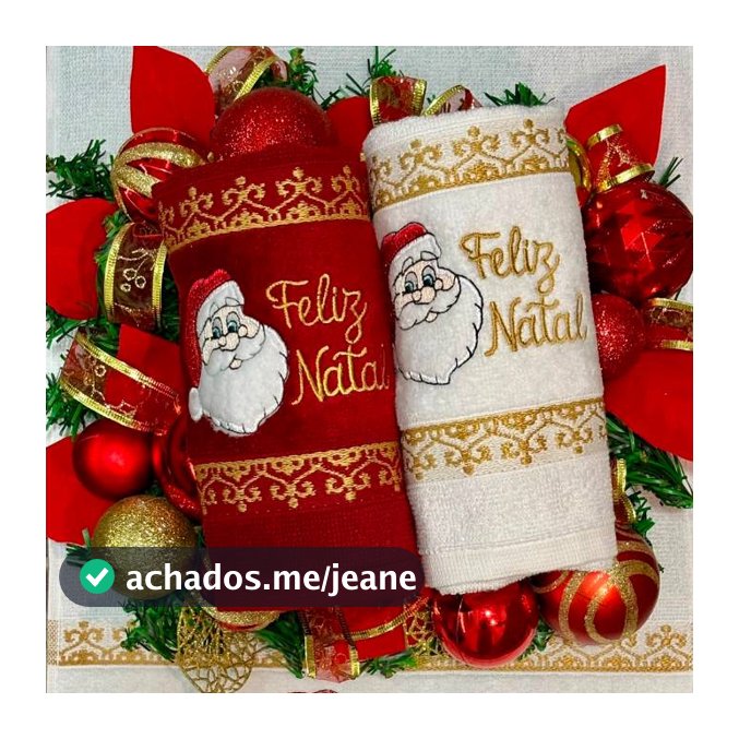 Kit 2 Toalhas de Lavabo 32x45 Bordada Natalina / Copa Natalina  Appel Home Papai Noel