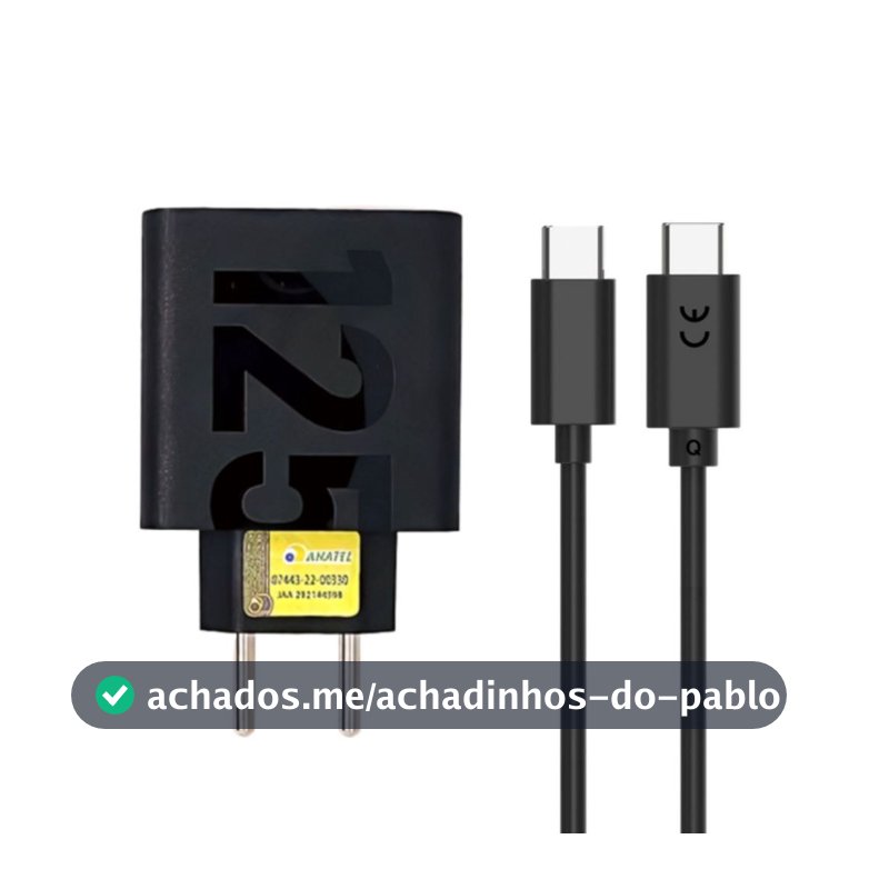 Carregador Super Rápido Turbo 50w / 68w / 125w e 168w Entrada e Saída de Carga Tipo C