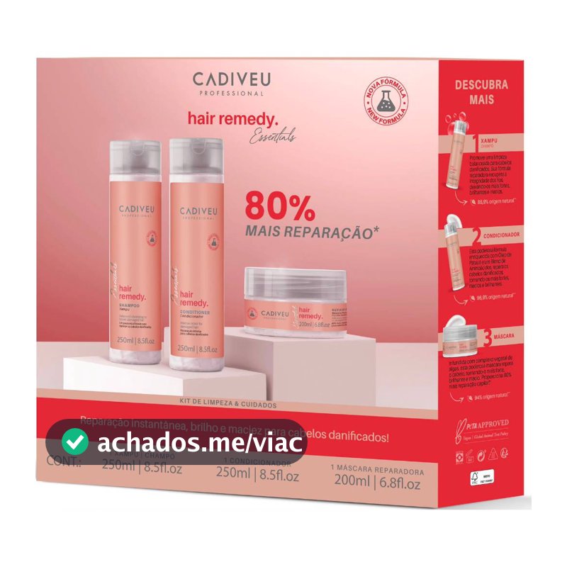 Kit Cadiveu Hair Remedy Reparador - 3 Produtos