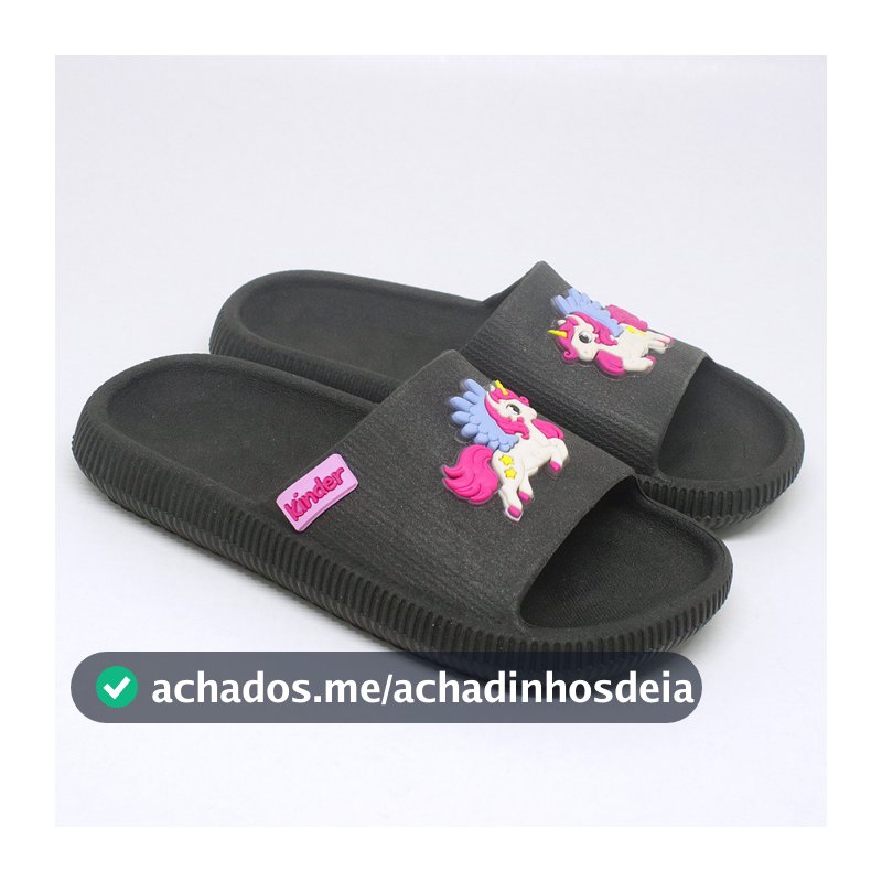 Chinelo Nuvem Slide Personalizado Kinder Unicornio Menina Leve Antiderrapante