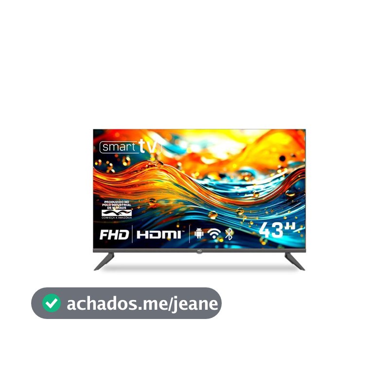 Smart TV HQ 43" Full HD tela sem bordas Android 11 design Slim HQS43NKHM