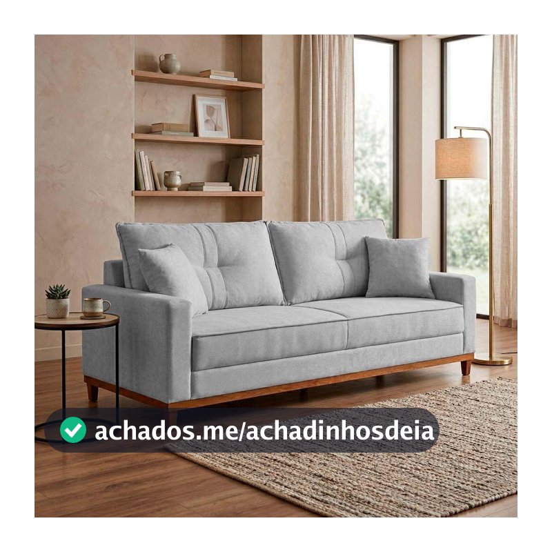 Sofá Living Malibu 2,30m Cinza Bouclê - King House