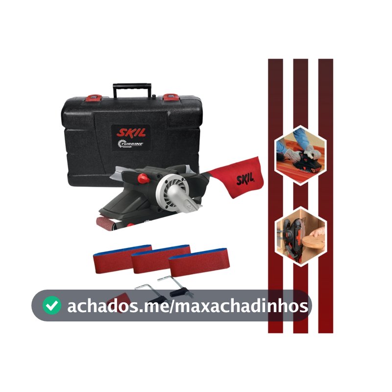 Lixadeira de Cinta Modelo 7640, Potência de 900W Com Maleta e Acessórios Skil