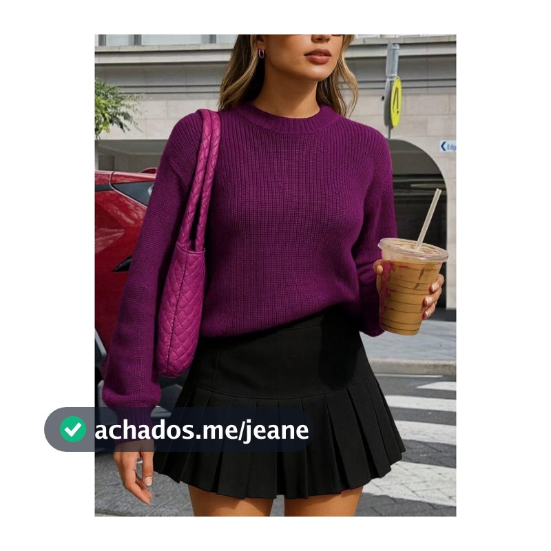 Blusa Trico Emma Feminina Lisa Básica Manga Longa Tricot Inverno