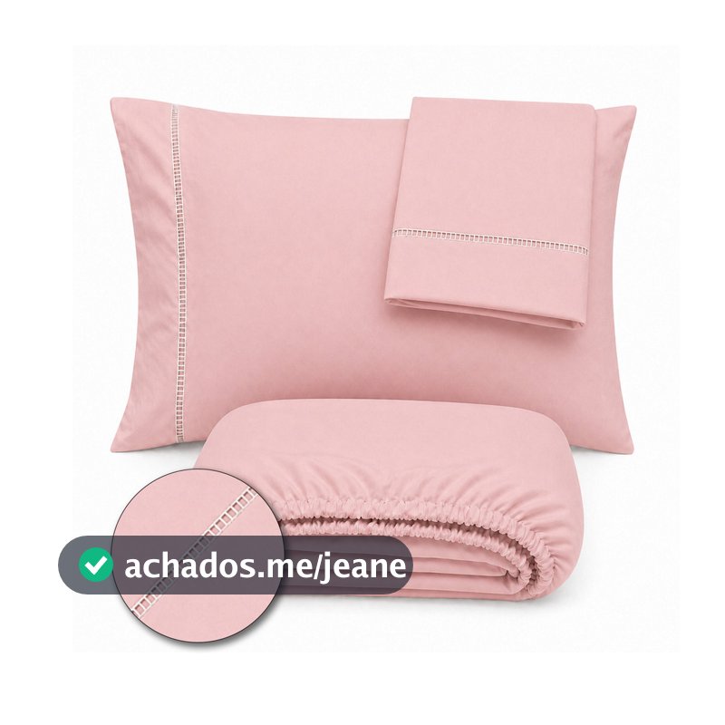 Jogo de Lençol Ponto Palito Microfibra Macia Cama Solteiro Casal Queen King