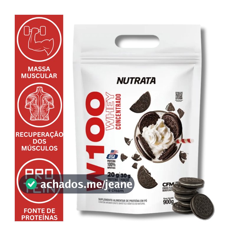 100% WHEY PROTEIN CONCENTRADO 900G REFIL (20g a 21g protein) - NUTRATA
