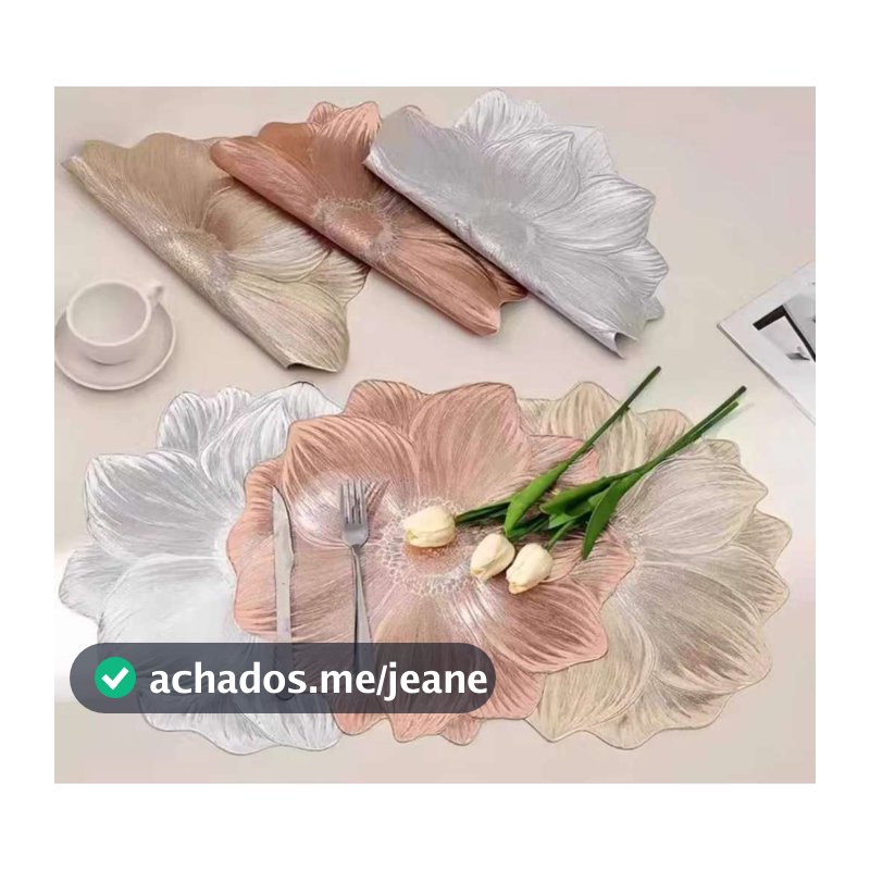 Kit 4/6 Jogo Americano Sousplat PVC Redondo Dourado Para Mesa de Cozinha Sala de Jantar BOA VIDA