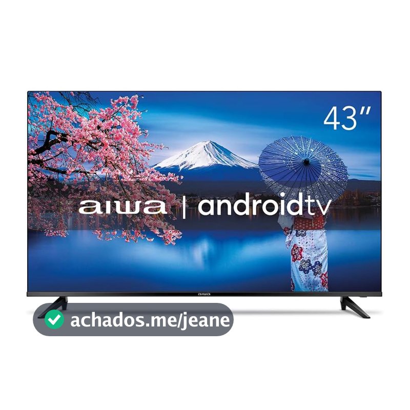 Smart TV AIWA 43” Android Full HD Borda Ultrafina HDR10 Dolby Áudio AWS-TV-43-BL-02-A