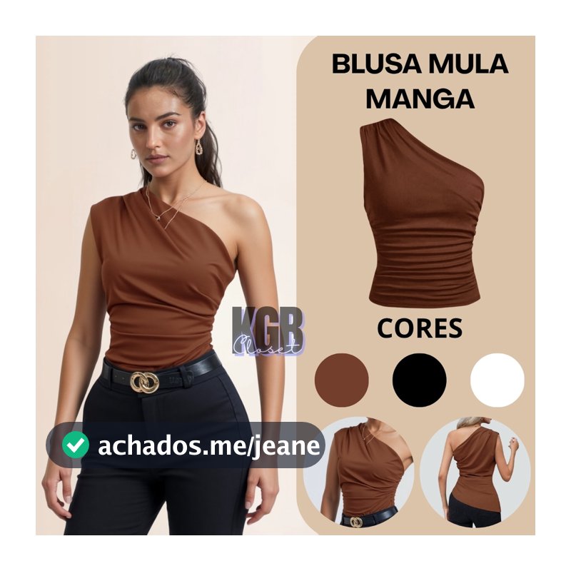 Blusa Feminina Elegante Mula Manca Assimétrica Casual Ombro Único Com Franzido