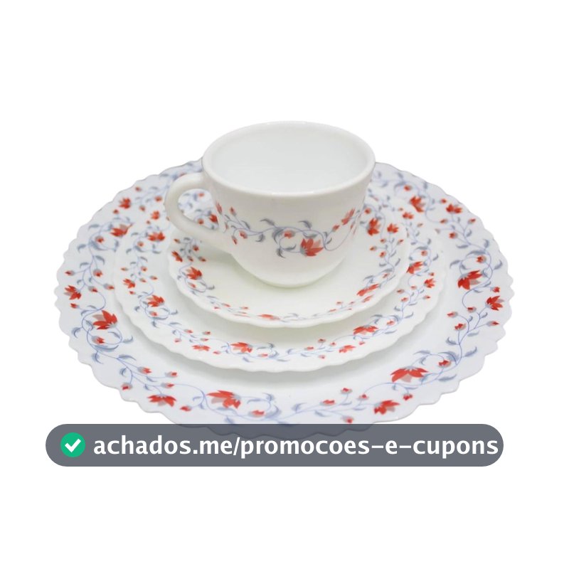 Aparelho Jogo de Jantar de Vidro branco com 16 peças Pentas