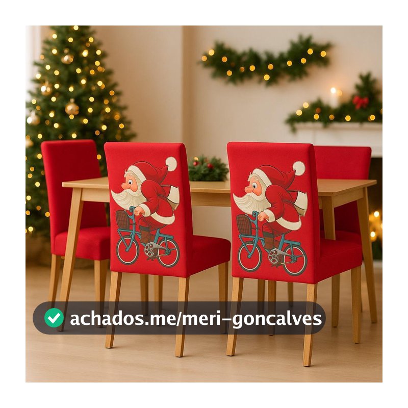 Kit 6 CAPAS DE CADEIRA NATAL tecido espandex disponível em 2 cores